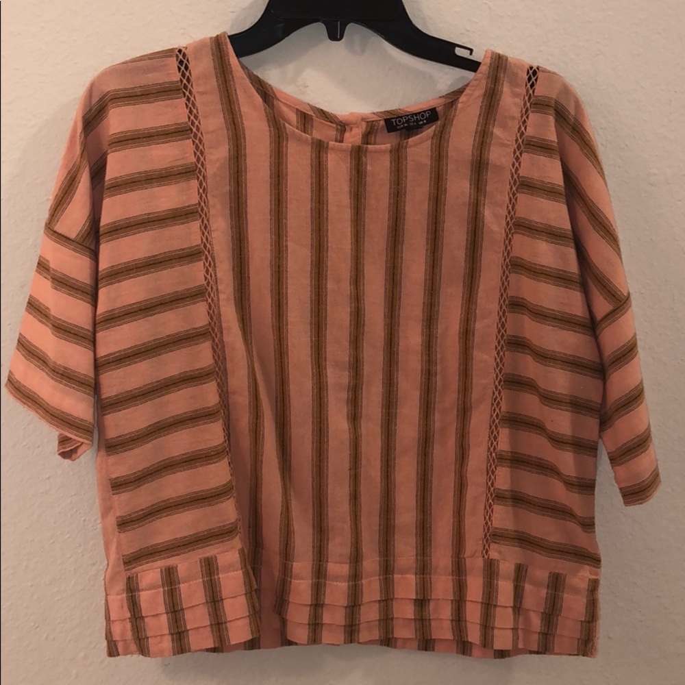 Topshop salmon colored top with buttons on back